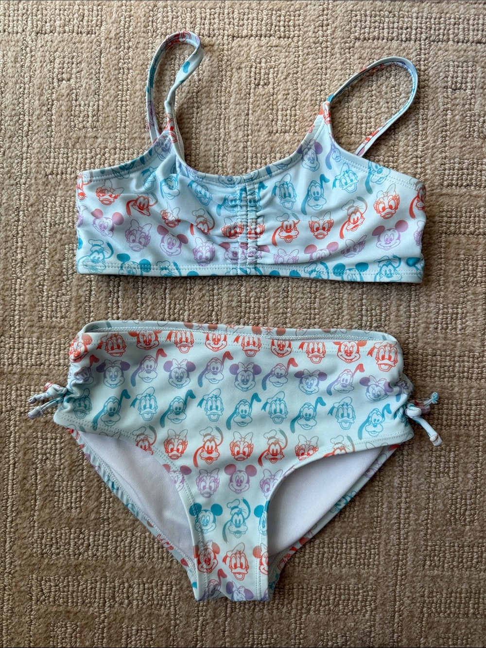 Disney Girls Pastel Multi-Color Mikey and Friends two -piece bathing suit